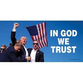 Trump 2024 Car Magnet in God We Trust – GOP Conservative Car Decal 4 x 8 inch Bumper Sticker, Waterproof & UV Resistant, Trump Vance Supporter (SJT87132)