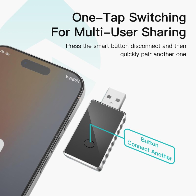 RAINDROPS Mini Wireless CarPlay Adapter for Carplay & Android Auto,2-in-1