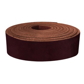ELW 9-10 oz (3.6-4mm) Latigo Leather Belt Grade Straps & Strips | Size: 1"x60" (2.5x152cm) | Wine | Full Grain Cowhide, Heavy Duty Holsters, Sheathes, Harness, Saddle, Guitar Straps, DIY Crafts