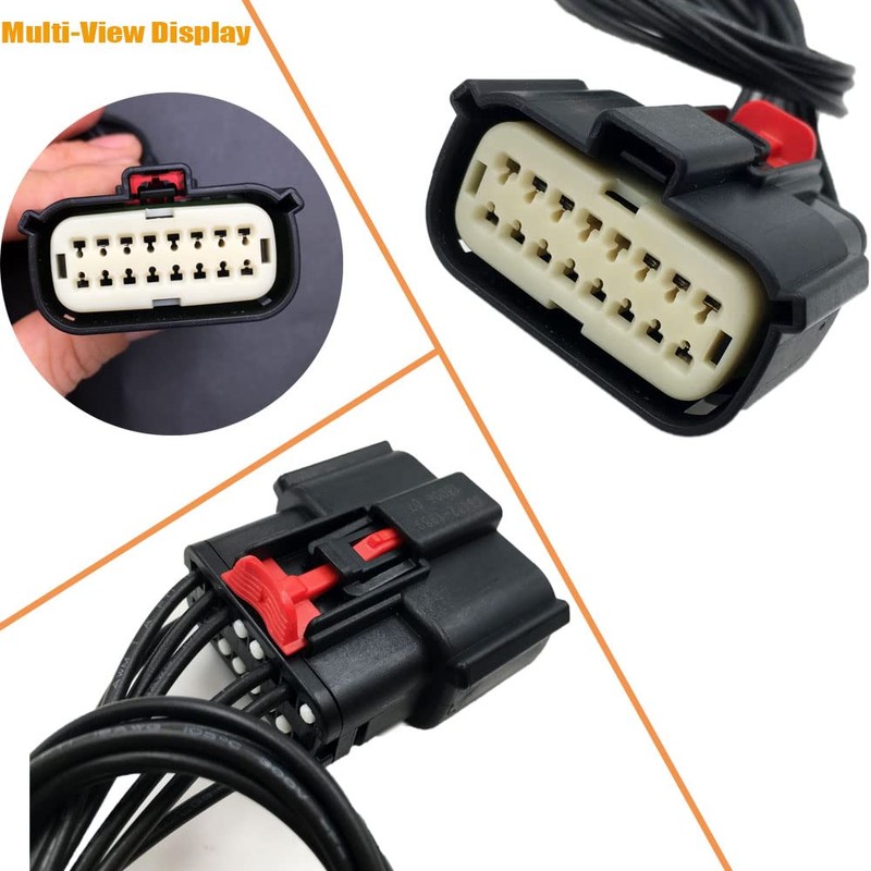 LIZAPUS Headlight Connector Plug Harness Repair Pigtail Compatible with Ford