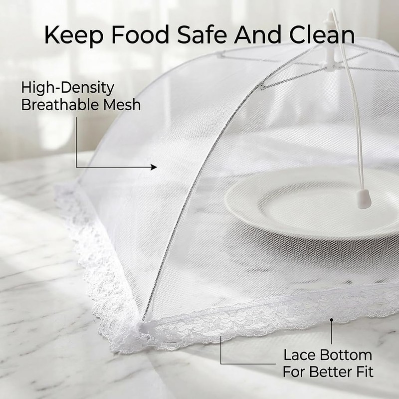 Mesh Food Cover 2 Pack, Pop Up Collapsible Food Cover