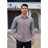 HISDERN Mens Dress Shirts Long Sleeve Purple Button Down Pure