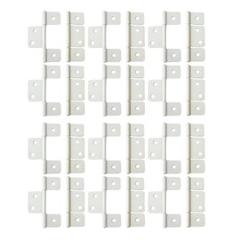 QCAA Flag Three Leaf 3-1/2" Bifold Shutter Hinge for Non-Mortise Cabinet Hardware, White, Made in Taiwan, 24 Pack