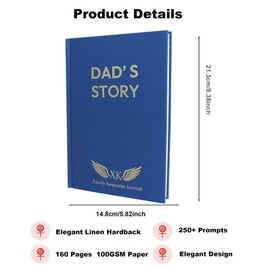 Dad's Life Story Journal (Hardcover): A Meaningful Keepsake for Dad to Share His Journey and Memories, Book Includes 250+ Prompt Questions, Sentimental Gifts for Father's Day, Birthday & Christmas