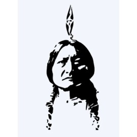 MIC Sitting Bull vinyl decal car window laptop sticker - Native American Sioux