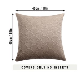 GONOVE Cushion Covers 45x45cm Decorative Retro Embossing Throw Pillow Covers Set of 2 Square Velvet Soft Cushions Pillow Cases for Home Sofa Couch Chair Decor,Khaki