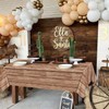 PTECDROTS 4 Pack Light Brown Grain Wooden Tablecloth Rectangular Table