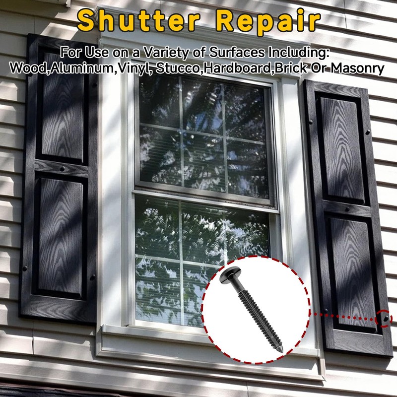 14 Pack Vinyl Shutter Fasteners for Windows Outside, Plastic Shutter