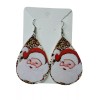 Unbranded Santa Claus w/ Leopard Print Double Sided Christmas Earrings
