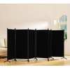 Room Divider-6 Panels Black Folding Privacy Screens, 6 ft Partition