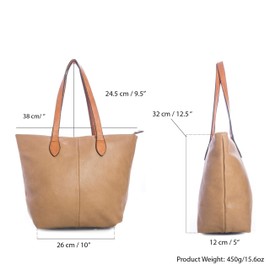 Mabel Womens Lightweight Plain Handbag - Soft 100% Vegan PU Leather Tote Shoulder Bag - BROOK (Design 1 - Lime Green)