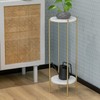 ALPOME Gold Plant Stand Indoor Tall - 2 Tier White