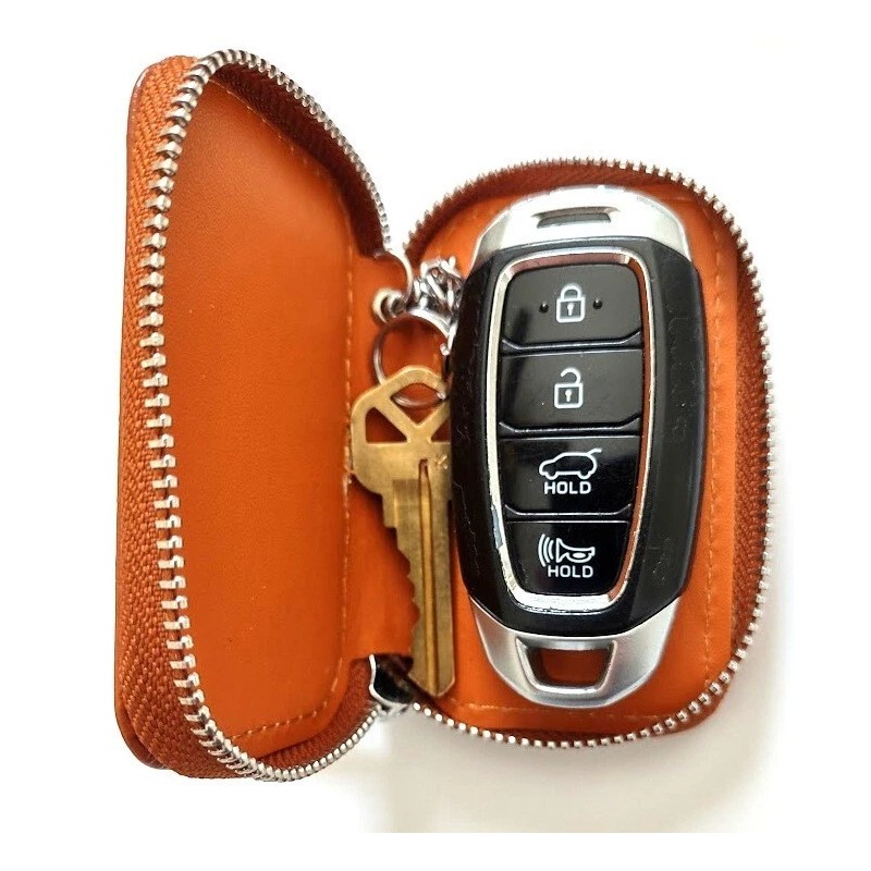 Ford Car Remote Case Holder / Tan Faux Leather