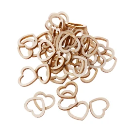 Heart Slices SOFEA 50pcs Hollow Wooden Heart Love Rustic Decoration Wedding Table Confetti Slices Rustic Embellishments