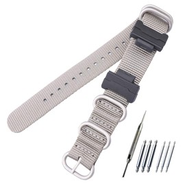 KHZBS 20mm nylon watch strap + 14mm adapter Replacement Fit for Casio Bayb-g ba110 ba111 ba112 ba130 watch band Wristband bracelet