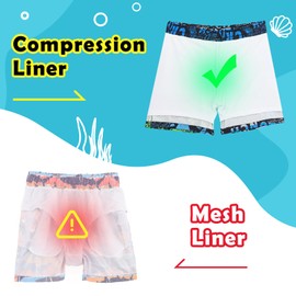 KAKU NANU Boys Swim Trunks Compression Liner Bathing Swimsuit Quick Dry Boxer Brief Beach Board Shorts with Pockets(Green,4T)