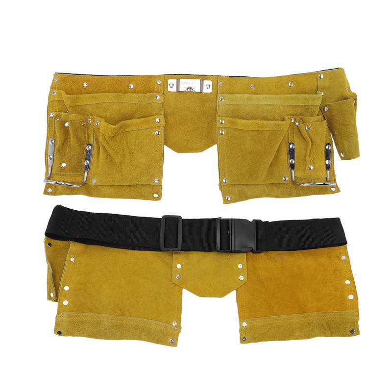 TOPINCN Tool Belt, Multiple Pockets Quick Release Buckle Leather Tool