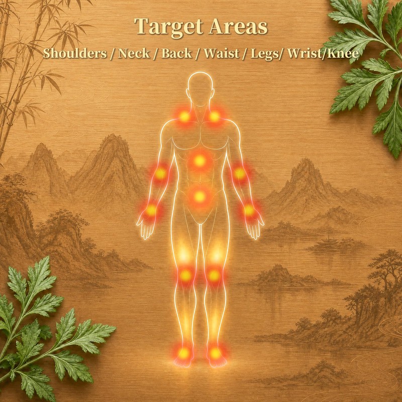 Moxibustion Patches Heat Patches, Natural Herbs Self-Heating Patches