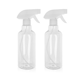 Hyshina Heavy Duty Clear Plastic Spray Bottles 500ml/17oz 2 Pack, Leak Proof, Mist/Stream Adjustable Nozzle, Refillable, Professional Quality for Cleaning Solutions, Essential Oils, Hair