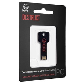 DESTRUCT USB Gadget - Military Grade Hard Drive Wiper - Permanently Erase All Data on PC and Laptops Before Selling