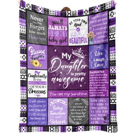 SECOGM Daughter Gifts from Mom, Daughter Birthday Gifts, Daughters Blanket from Mom Dad, Daughters Gift for Graduation Blanket(50x60in)