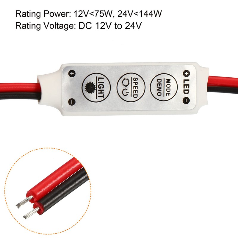 sourcing map LED Strip Controller, 12V to 24V 3 Keys