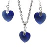 Beautiful Crystal Heart Pendant Jewellery Set (Blue)