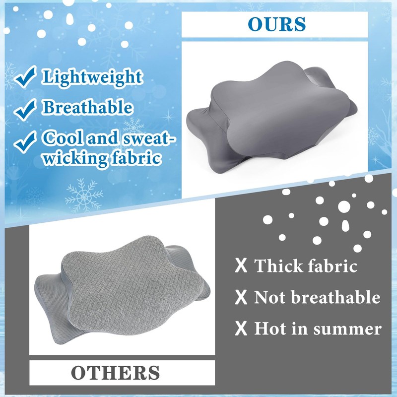 Hahafelt 2 Pcs Cooling Cervical Neck Pillowcase with Envelope Closure