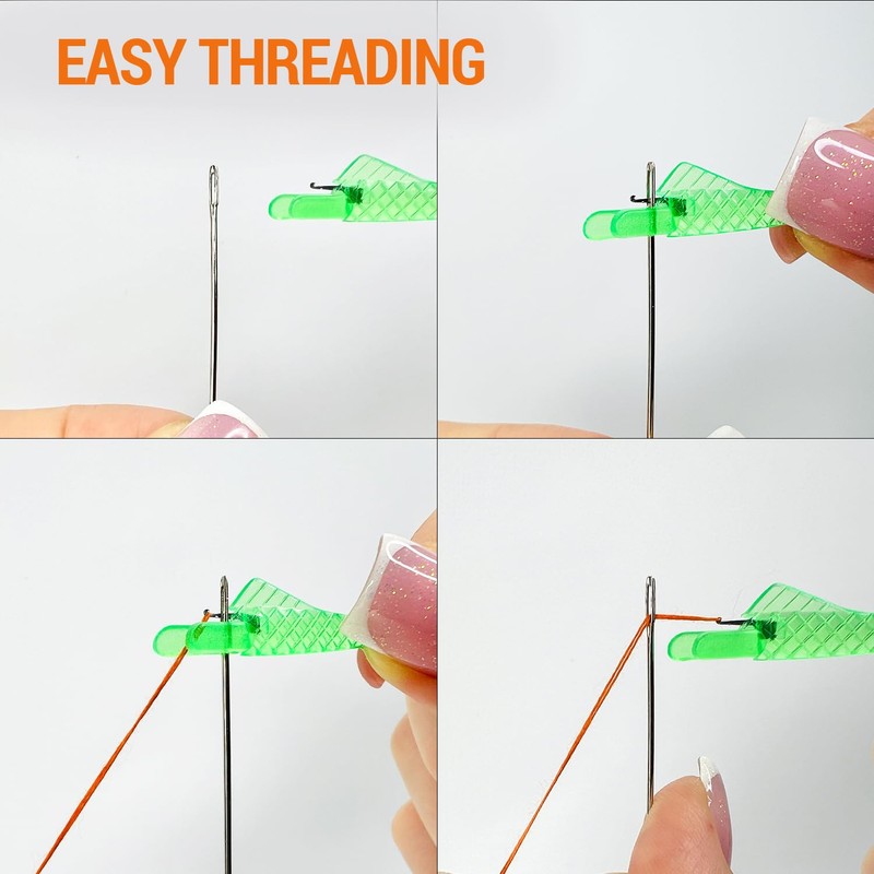 VONEEDL 50 PCS Fish Type Needle Threader Pack: for Side-Threading