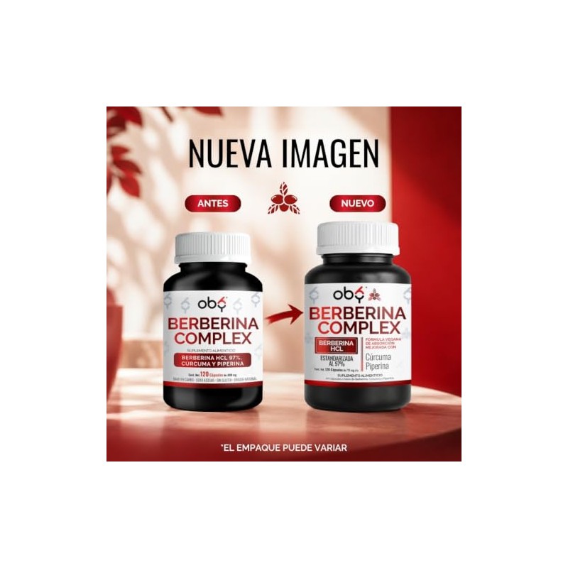 OBY Berberina HCL Pura 500 mg con Cúrcuma 120 cápsulas