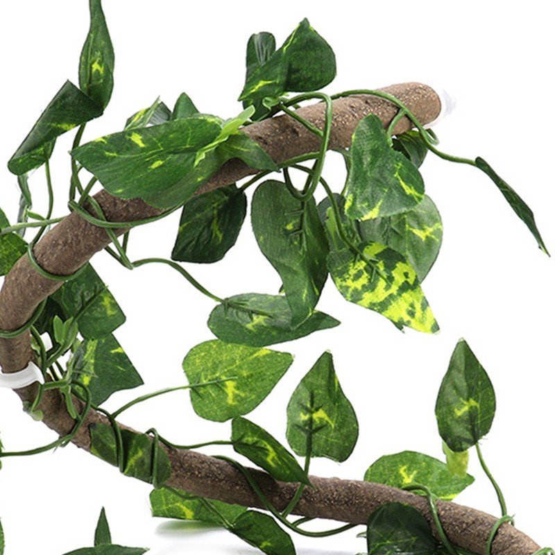 Reptile Climbing Branch Flexible Jungle 3.28ft Rattan 1Pc Vine(3.28ft Rattan+Scindapsus