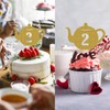 Teapot 2 Cake Topper, Gold Glitter Tea 2nd Birthday Party