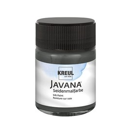 KREUL 8108 - Javana Seidenmalfarbe im 50 ml Glas, schwarz, hochpigmentierte und brillante Farbe auf Wasserbasis, mit fließend flüssigem Charakter, dringt tief in die Fasern ein