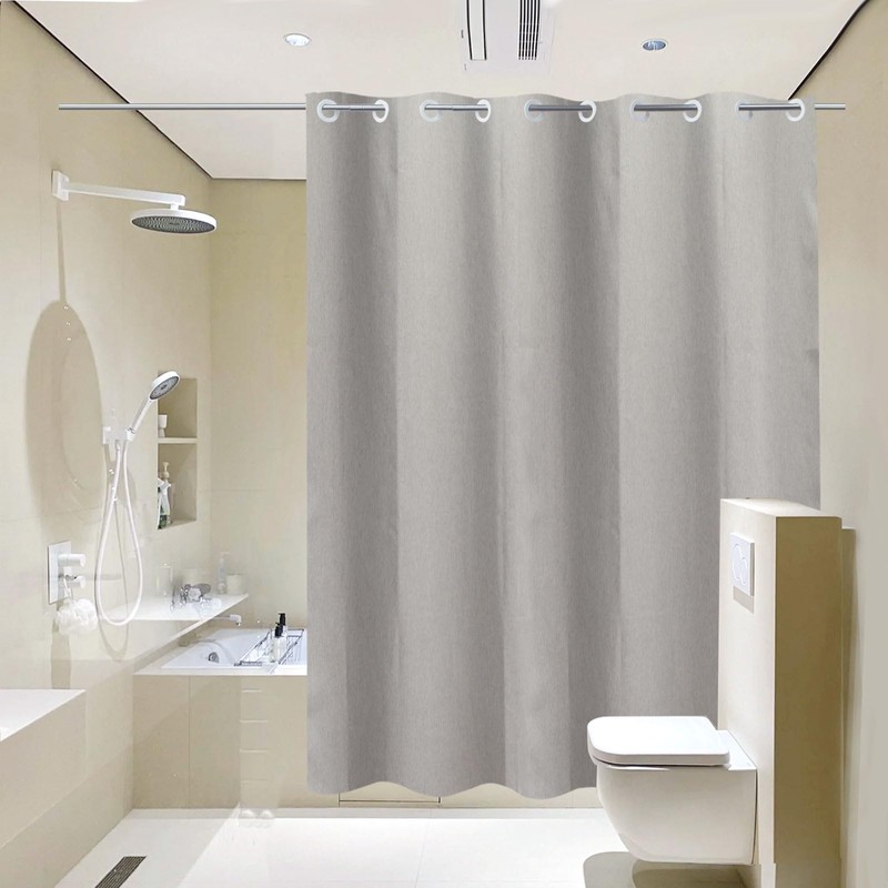 YISURE Extra Long Shower Curtain 96 Inch Linen Style, No