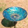 MUMTOP Glass Bird Bath, Garden Outdoor Birdbaths Birdfeeder with Metal