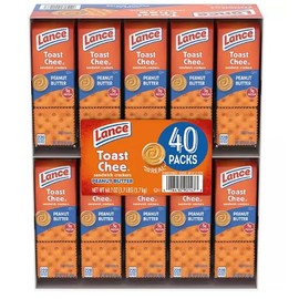 Lance ToastChee Peanut Butter Crackers (1.52 oz., 40 ct.) (2 packs of 20)