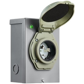 SURAIELEC 50 Amp Generator Power Inlet Box, NEMA SS2-50P Generator Box for 3-Prong Generator Cord, 120/240V, 12000W Weatherproof Outdoor Outlet Receptacle, ETL Listed, Ready for Emergency Use