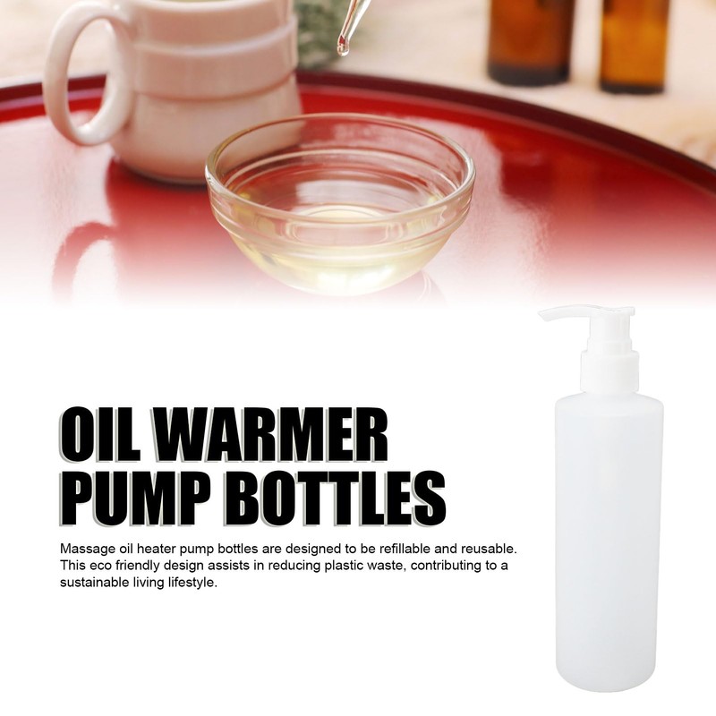 Massage Oil Warmer Replacement Bottle, Plastic Pump Bottle Dispenser, Refillable