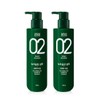 Amos Green Tea Real Feel Shampoo for Oily Hair 500g (Refreshing Type) 2 Packs / 아모스 녹차실감 샴푸 지성용 500g (산뜻한타입) 2개