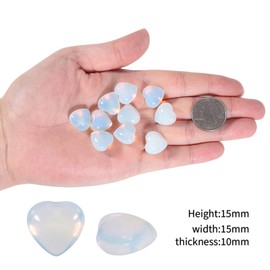 Nupuyai 10 Pieces Heart Gemstone Healing Stone Heart Shape Lucky Charm for Jewellery Making Decoration Approx. 1.5 cm