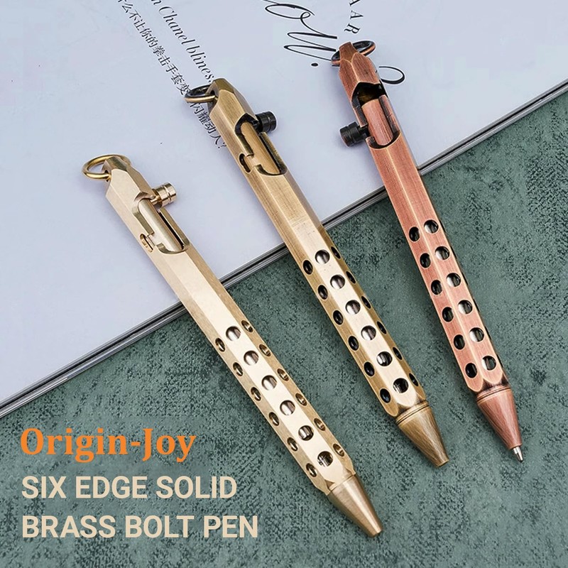 Origin-Joy 1 Pack Bolt Action Pen Set, Six Edge Solid