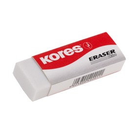 Kores - KE-20: White PVC Erasers with Paper Sleeve for Kids, Students and Adults, Non-Toxic and Child-Friendly, School and Office Supplies, 60 x 21 x 10 mm, Pack of 2