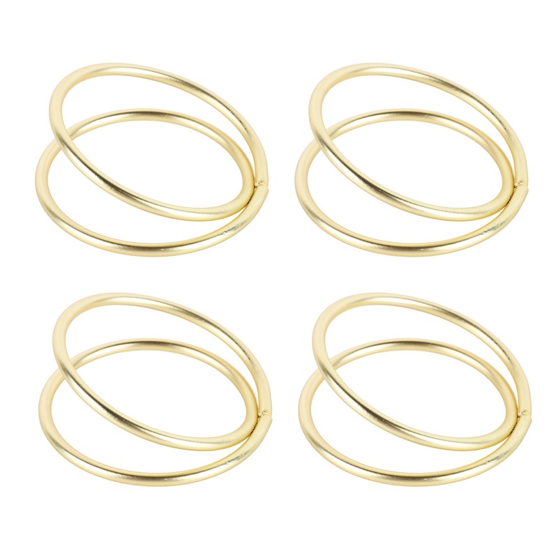 12pcs Spiral Napkin Rings Matte Gold Electroplating Prevent Fading Table