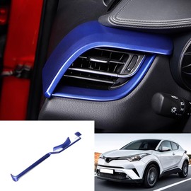 KELEIMAI Car Accessories Fit for Toyota C-HR CHR 2018-2023 Upper Central Console Display Dashboard Panel Cover Trim (Blue) ABS 2 PCS Fit 9 inch Screen,Not Fit 7 inch Screen