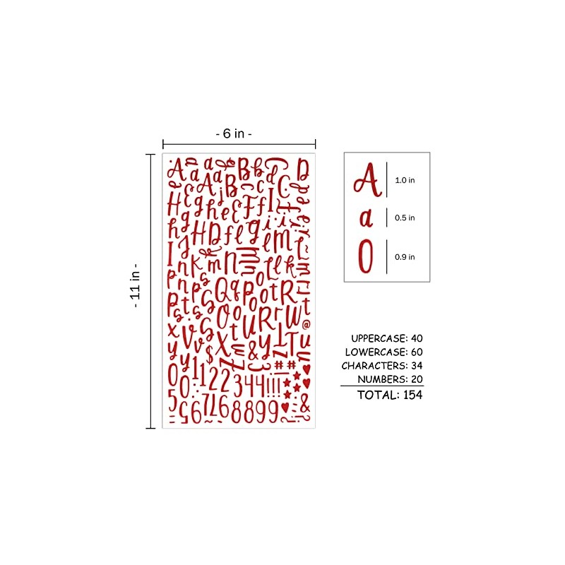 QQ&U - Pegatinas de letras del alfabeto cursivo con purpurina,
