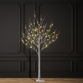 LIGHTSHARE Lighted Tree 6FT 72 LED Lighted Birch Tree for Decoration Inside and Outside, Home Patio Wedding Festival Christmas Decor, Warm White