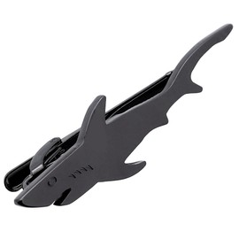 Shark Shark Tie Clip, Tie Bar, Tie Clip, N02685, Brass Rhodium Plated