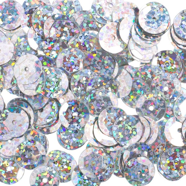 John Bead 1600pcs 6mm Silver Flat Round Plastic Loose Sequins