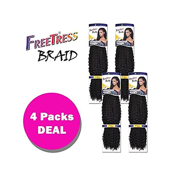 Freetress Synthetic Crochet Hair - BRAZILIAN BRAID 20" (4-Pack, 4)