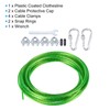 PATIKIL Plastic Coated Clothesline Kit, 5/32"x33ft Steel Core Clothes line